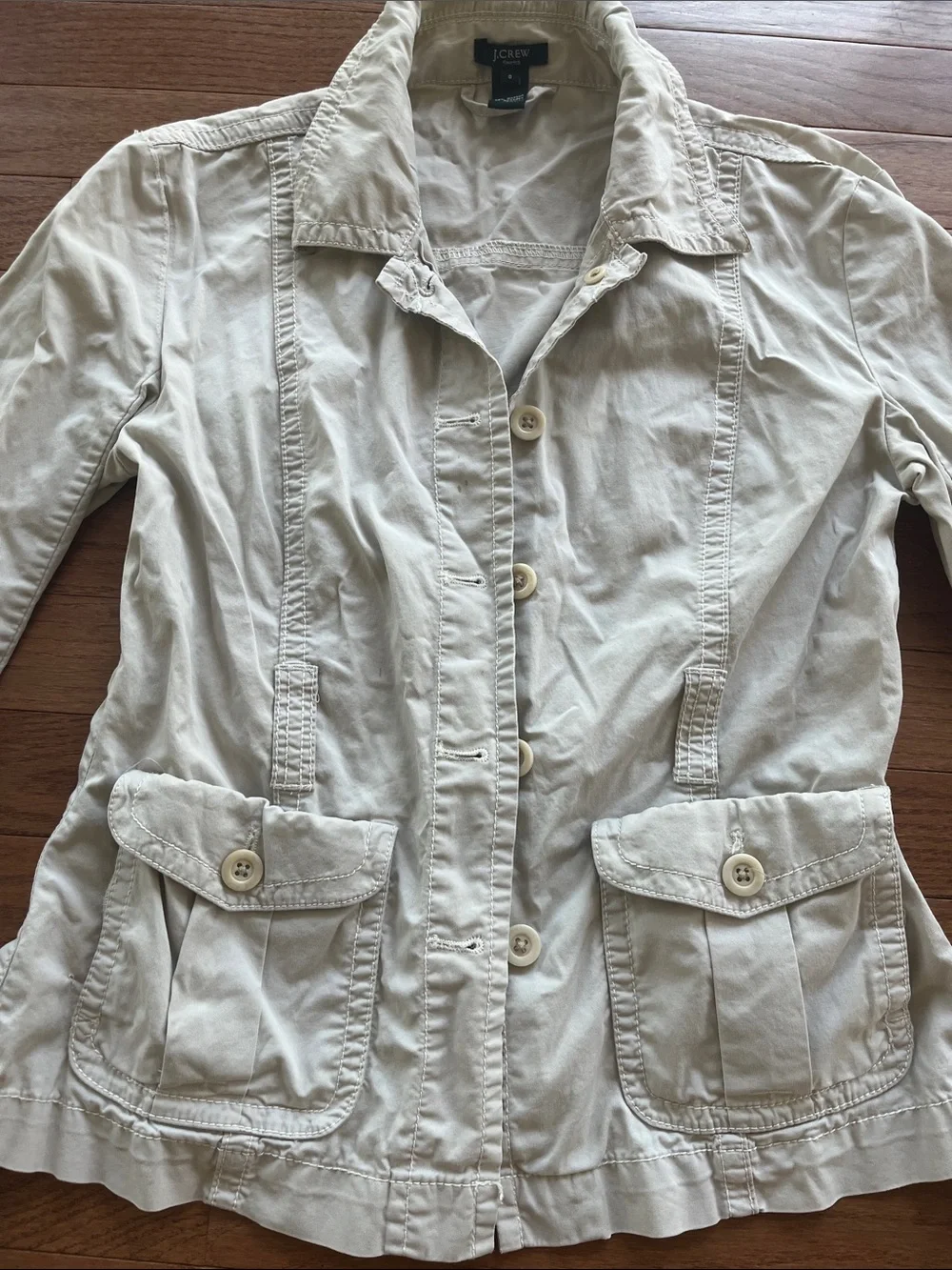 J. Crew Cream Utility Button-Front Jacket